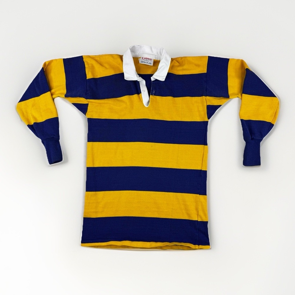 Vintage Canterbury International Rugby Jersey M Navy Stripe 80s Heritage Preppy